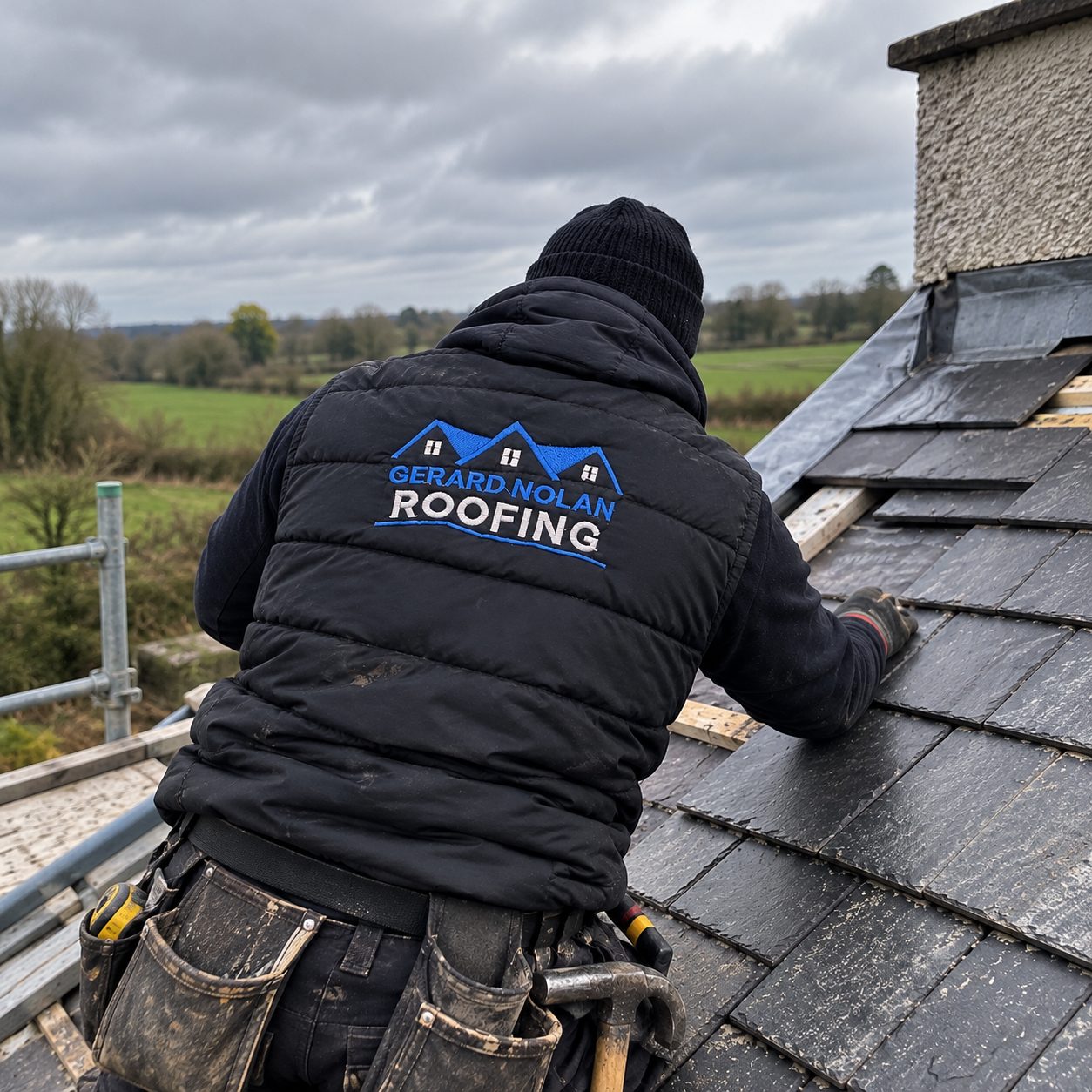 GN Roofing team completing a roof in Roscommon